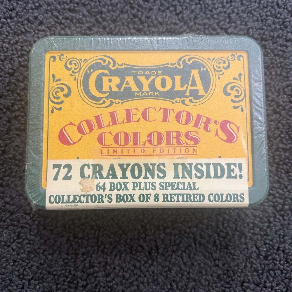 NEW Vintage Retired Crayola Collector's Colors Tin Crayon Set Sealed